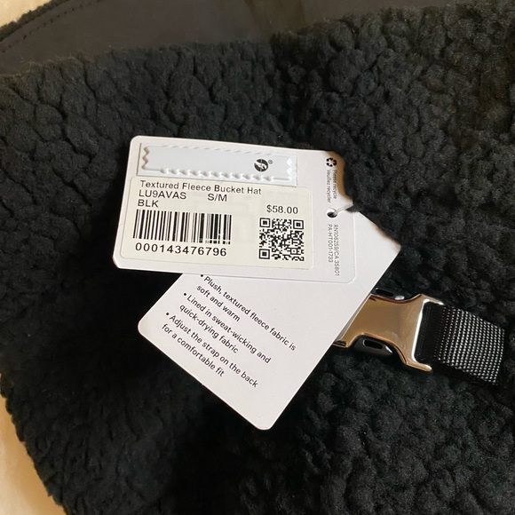 Lululemon Textured Fleece Bucket Hat Black Size S/M New - Picture 2 of 4